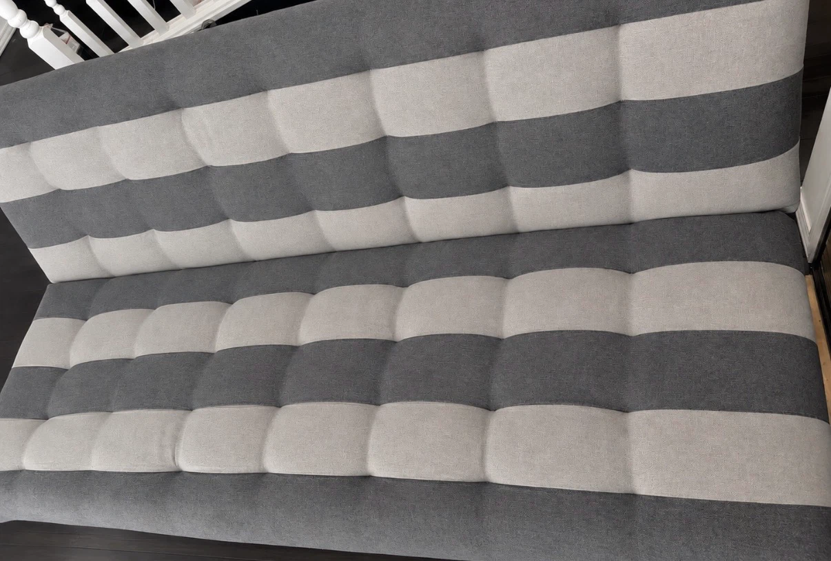 Grey Striped Futon