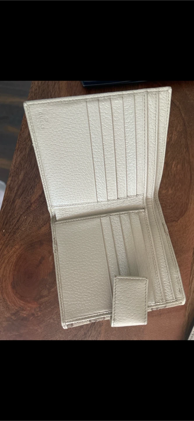 vintage Gucci GG monogram canvas wallet with white leather - photo 2