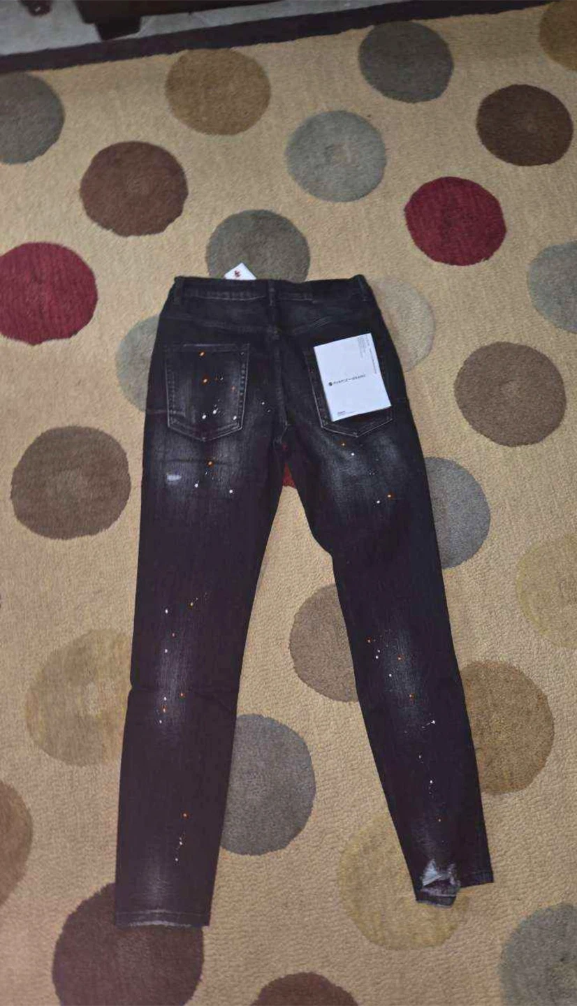 Purple Brand Black Paint Splatter Jeans