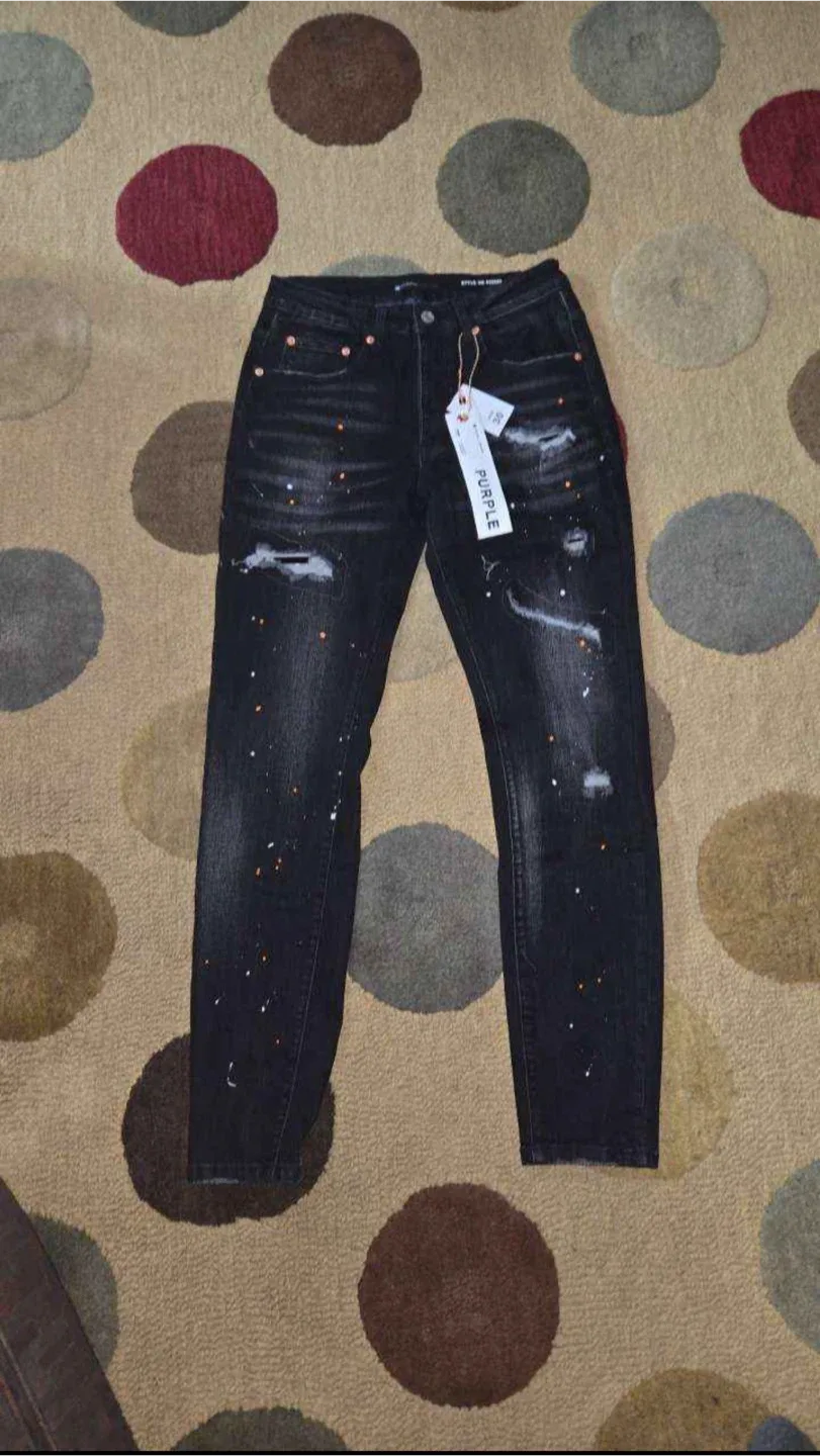 Purple Brand Black Paint Splatter Jeans - photo 2