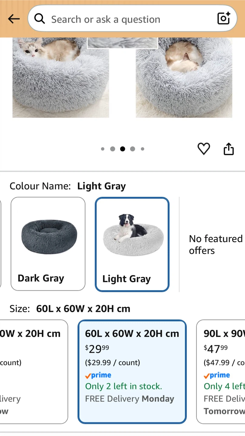 Nepfaivy Calming Dog and Cat Bed - Light Gray - photo 4