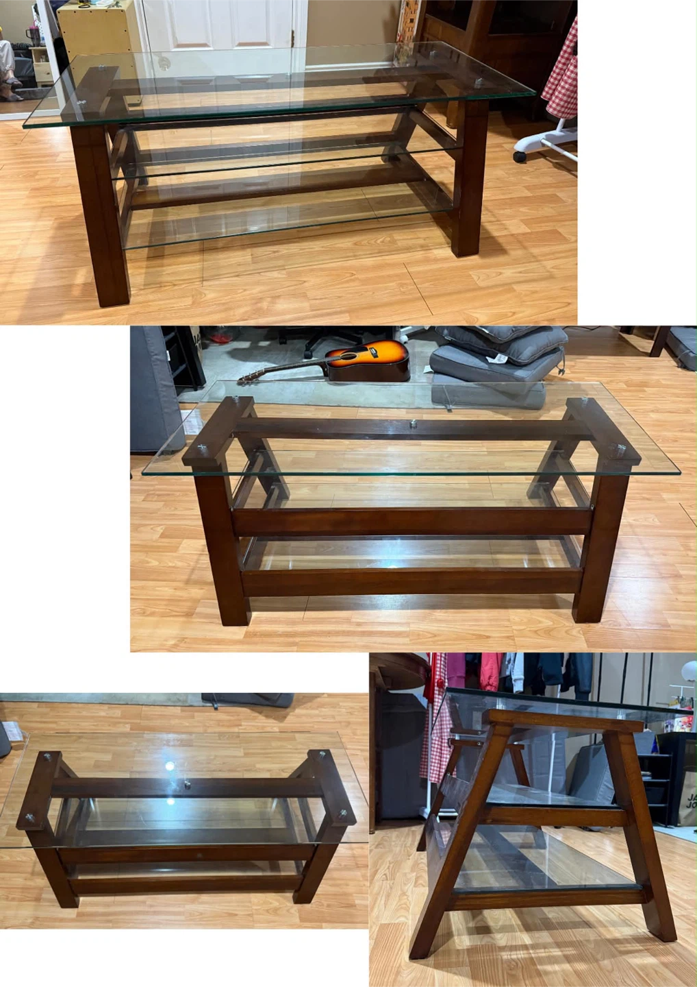 Glass and Wood Coffee Table