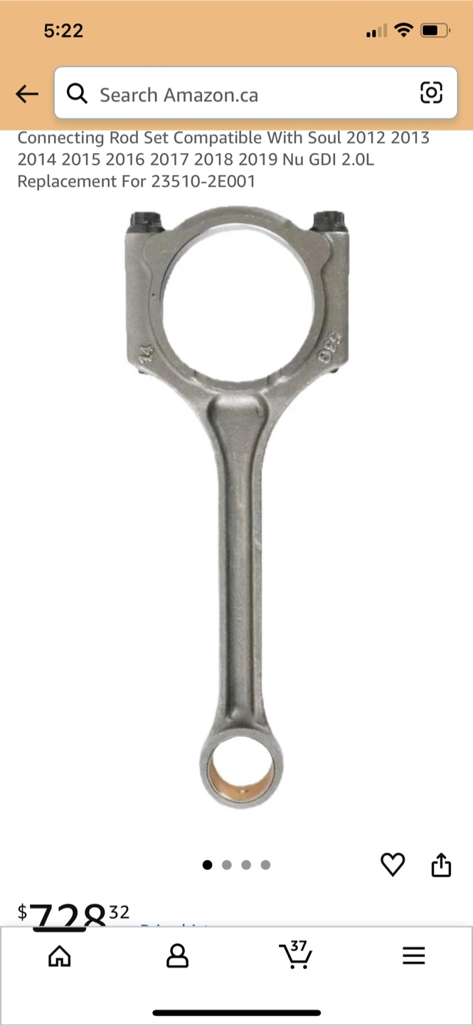Connecting Rod Set Compatible With 2012-2019 Nu GDI 2.0L