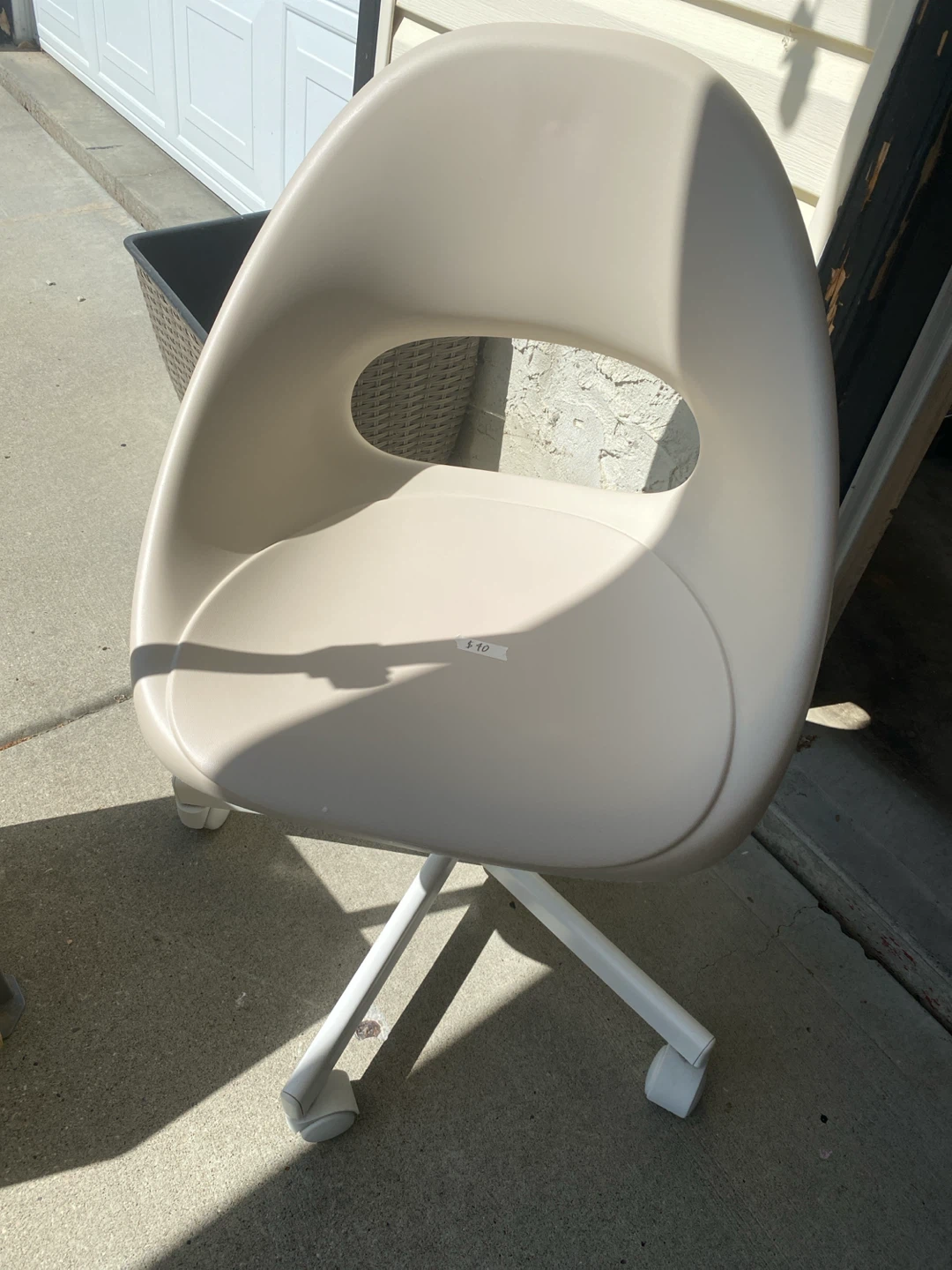Beige Swivel Office Chair