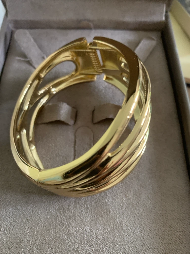 Gold Tone Open Design Bangle Bracelet
