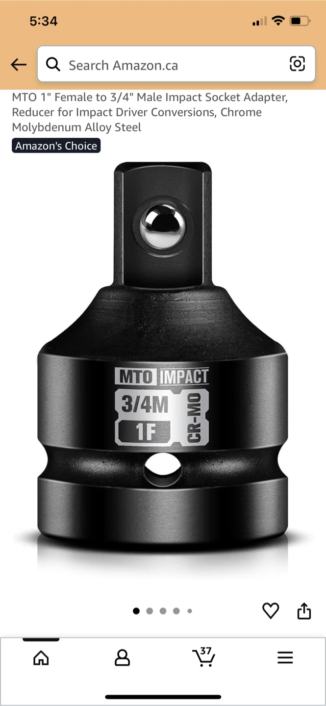 MTO Impact Socket Adapter 1" Female to 3/4" Male