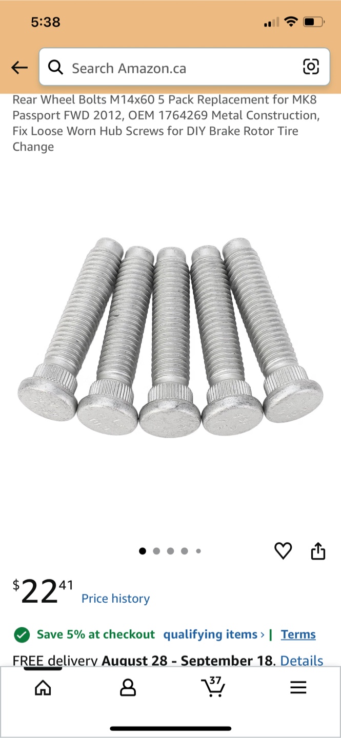 Wheel Bolts M14x60 - 2.5" Length