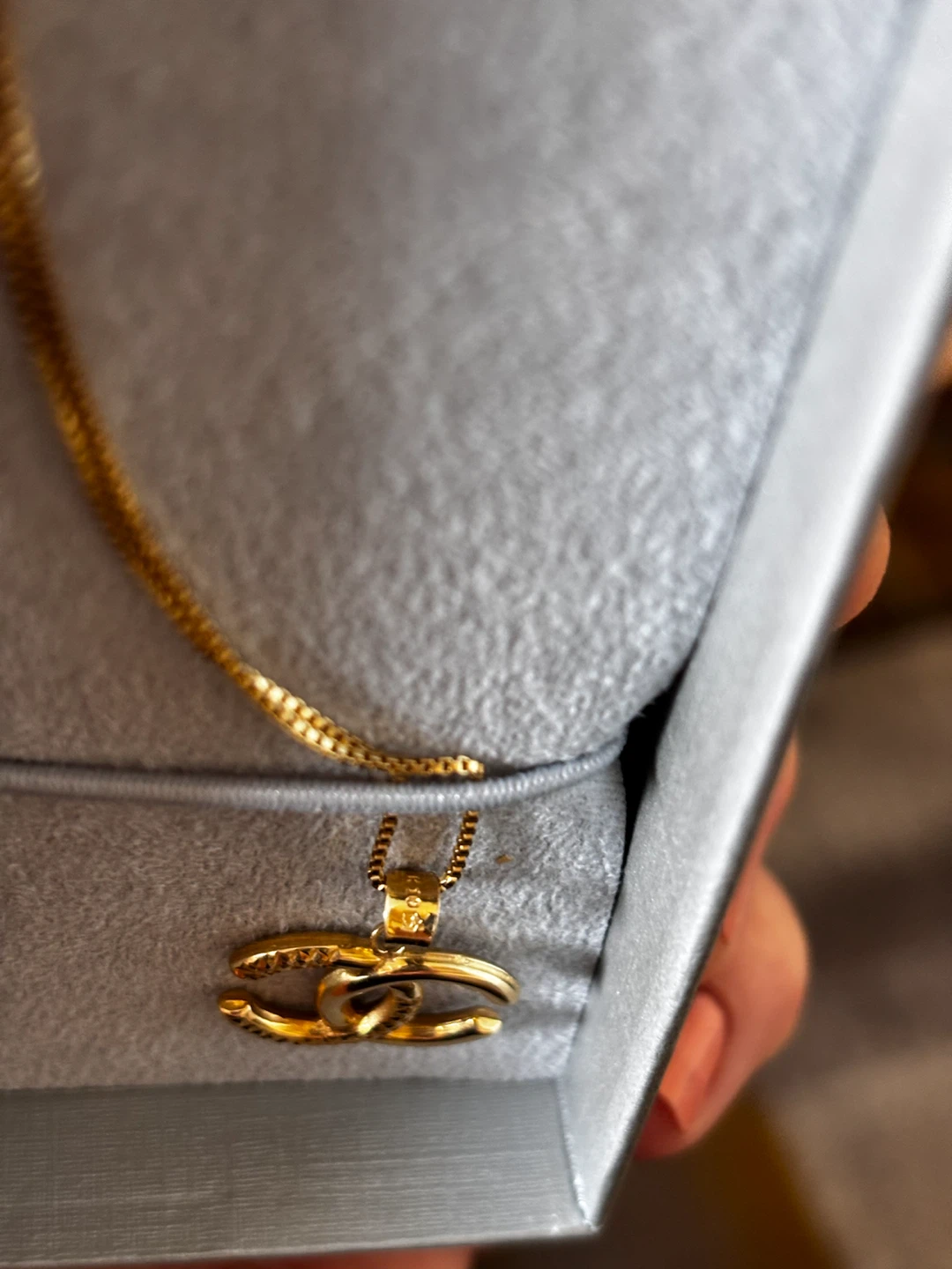 Gold pendant box necklace 20” in 10K - photo 4