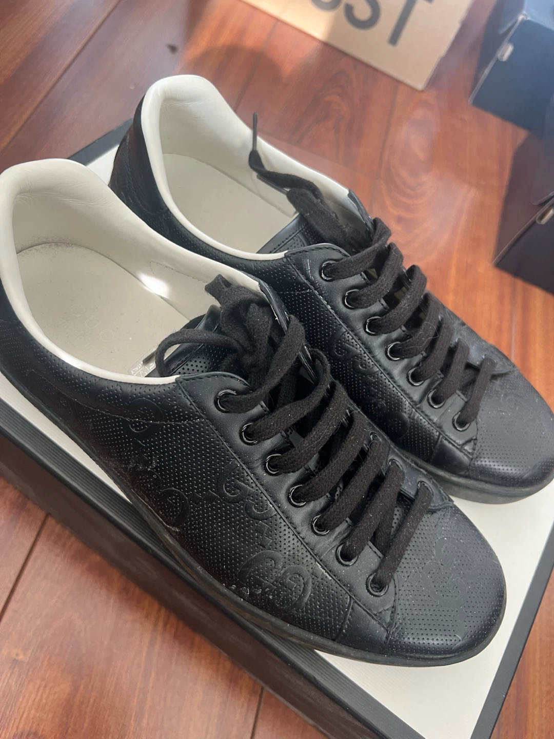 Gucci Black Leather Sneakers