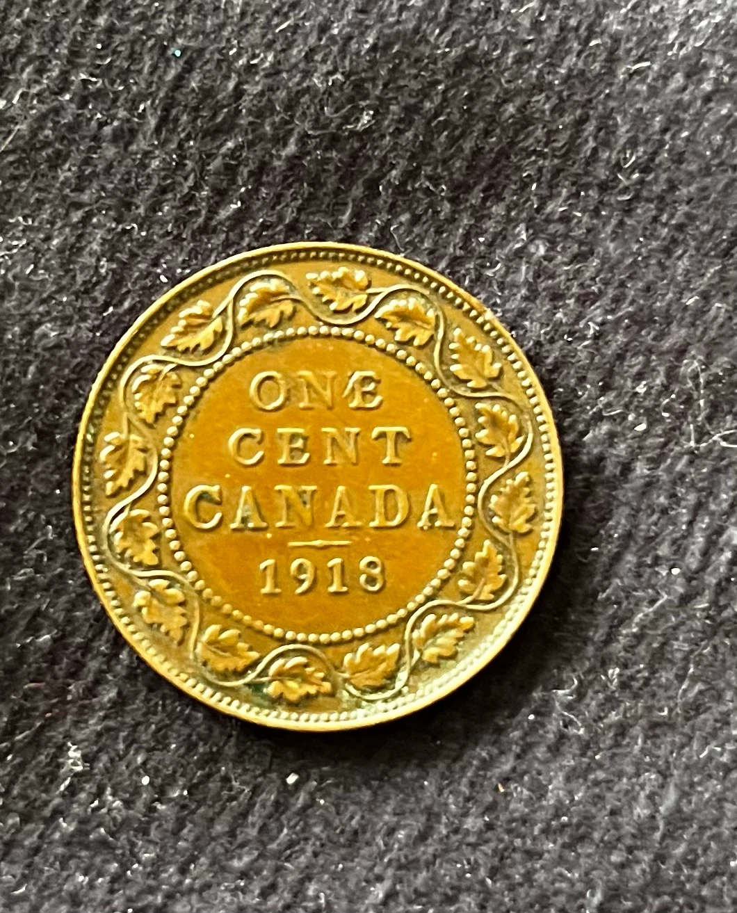 Canadian 1918 One Cent Coin - photo 3