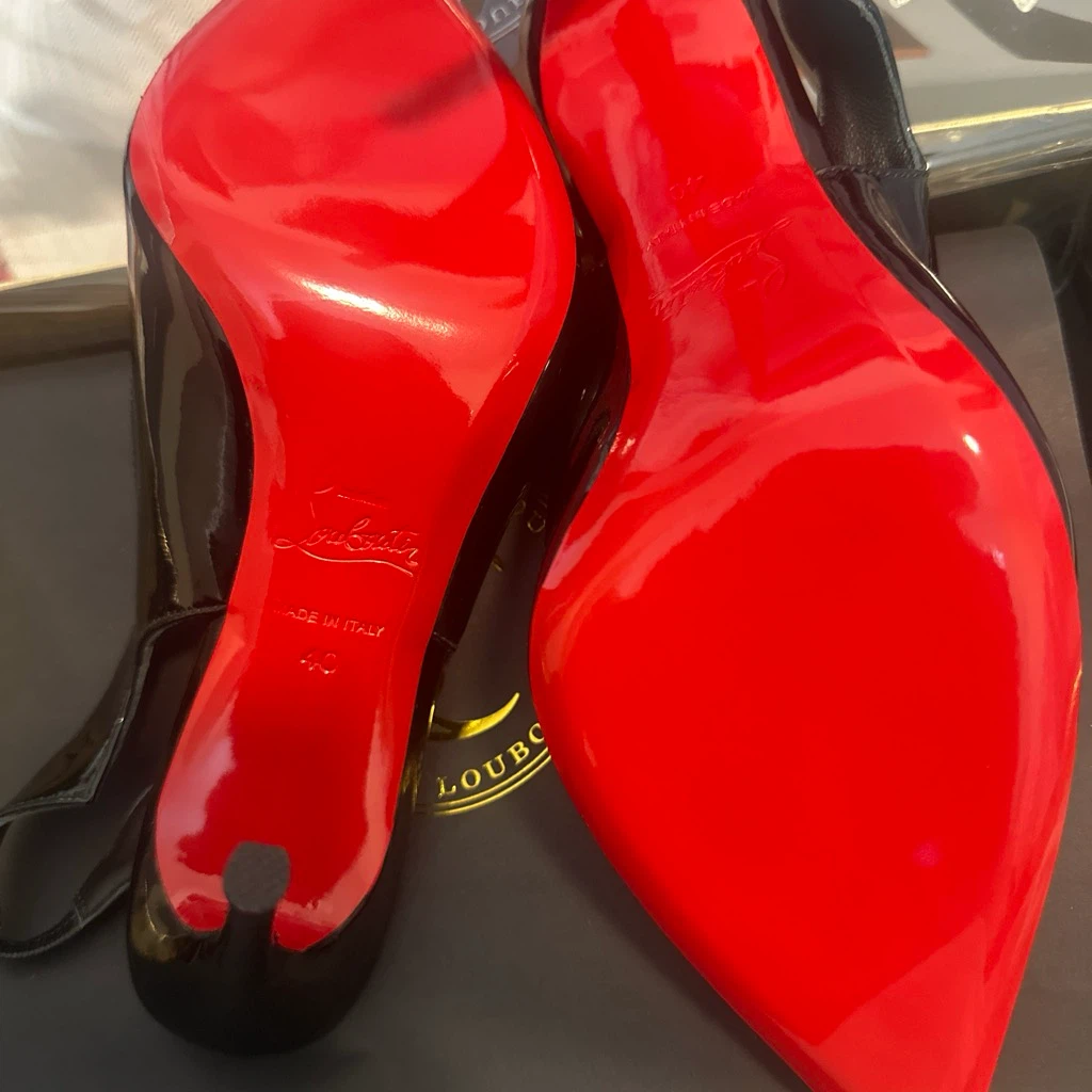 Christian Louboutin Black Patent Slingback Heels - photo 3