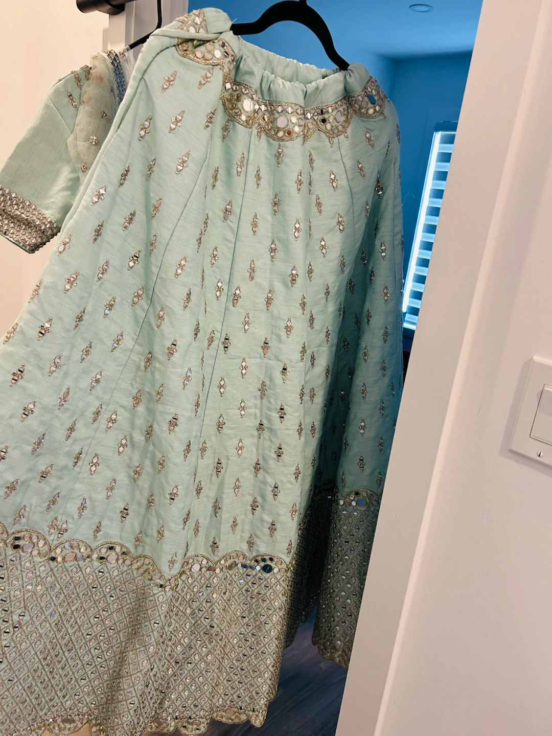 Mint Green Embroidered Lehenga Choli with Dupatta - photo 3