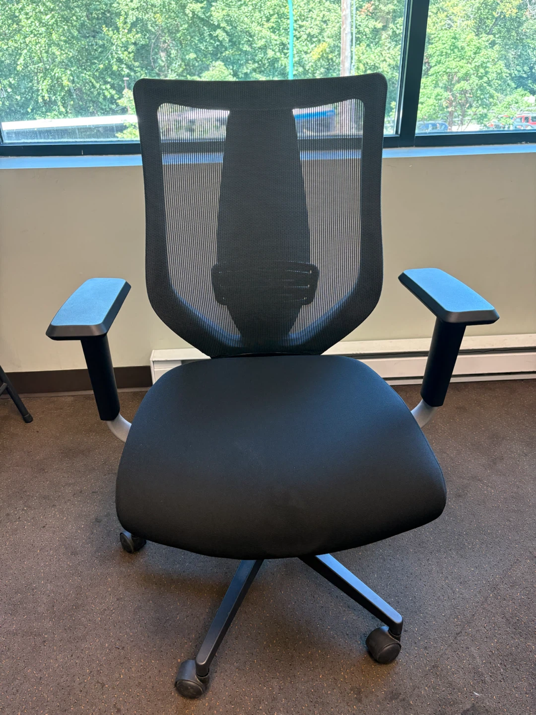 Black Mesh Office Chair with Adjustable Arms