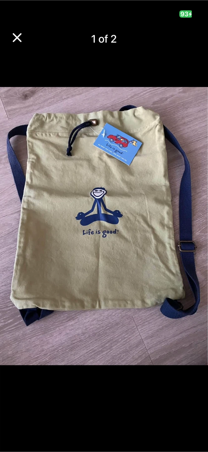 Life is Good Drawstring Bag-NEW