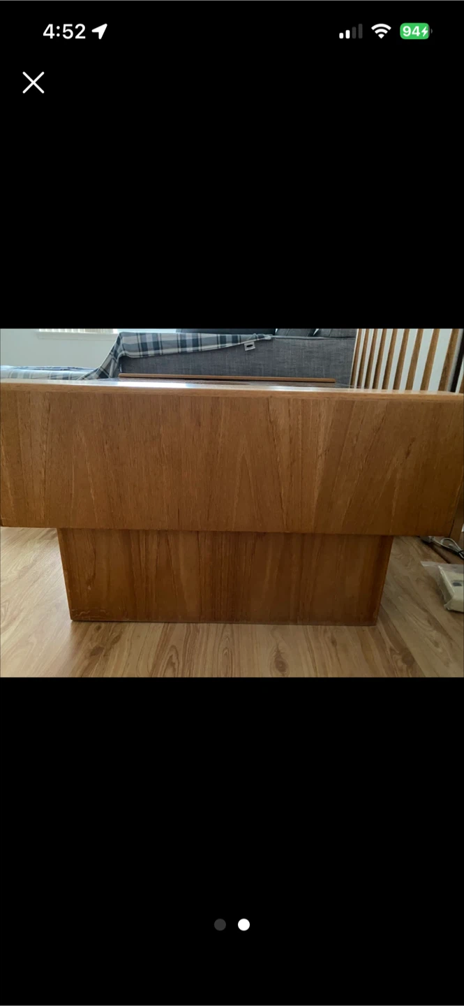 Teak Wood Coffee Table with Glass Top - photo 2