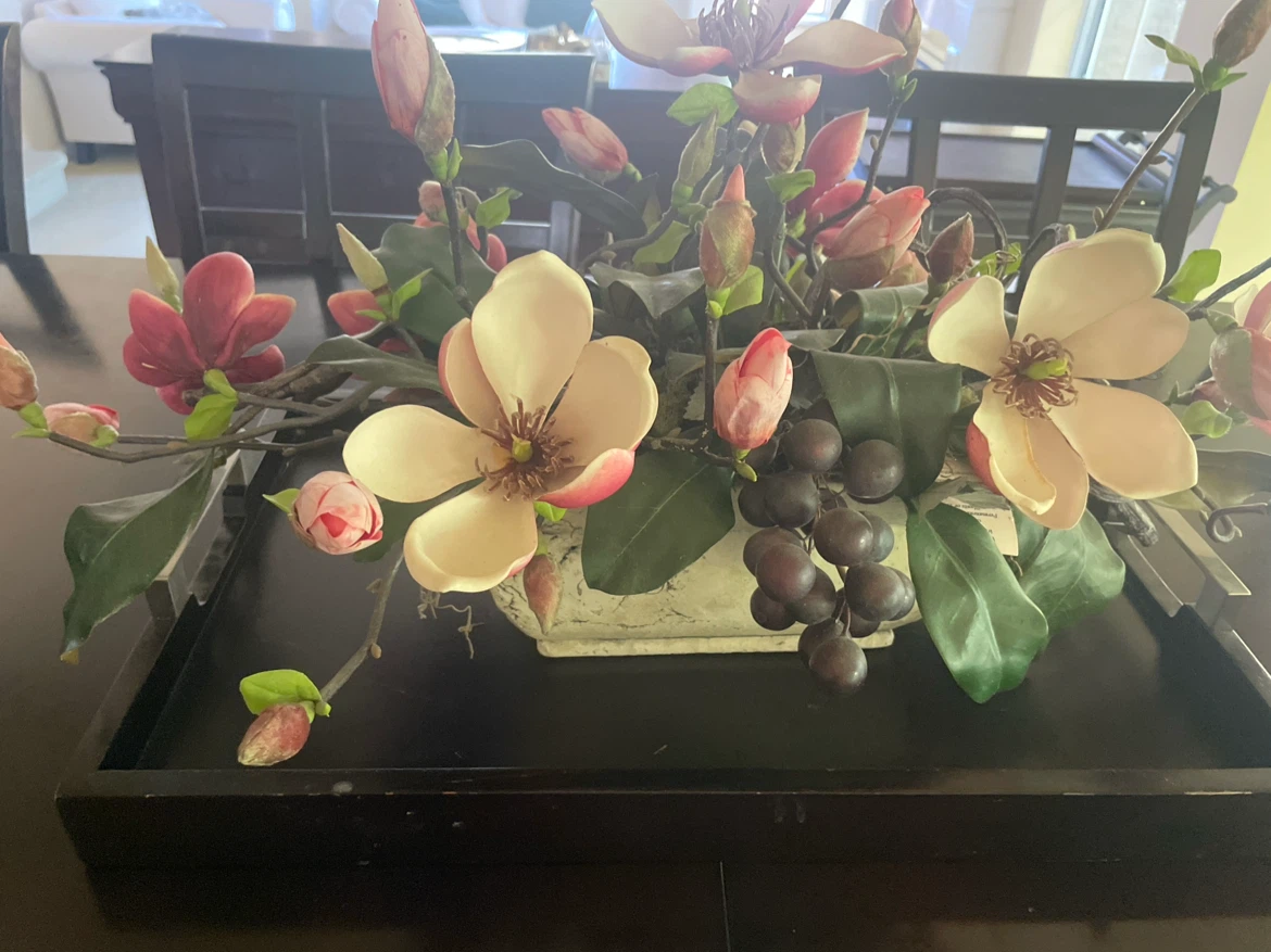 Magnolia and Grape Floral Arrangement