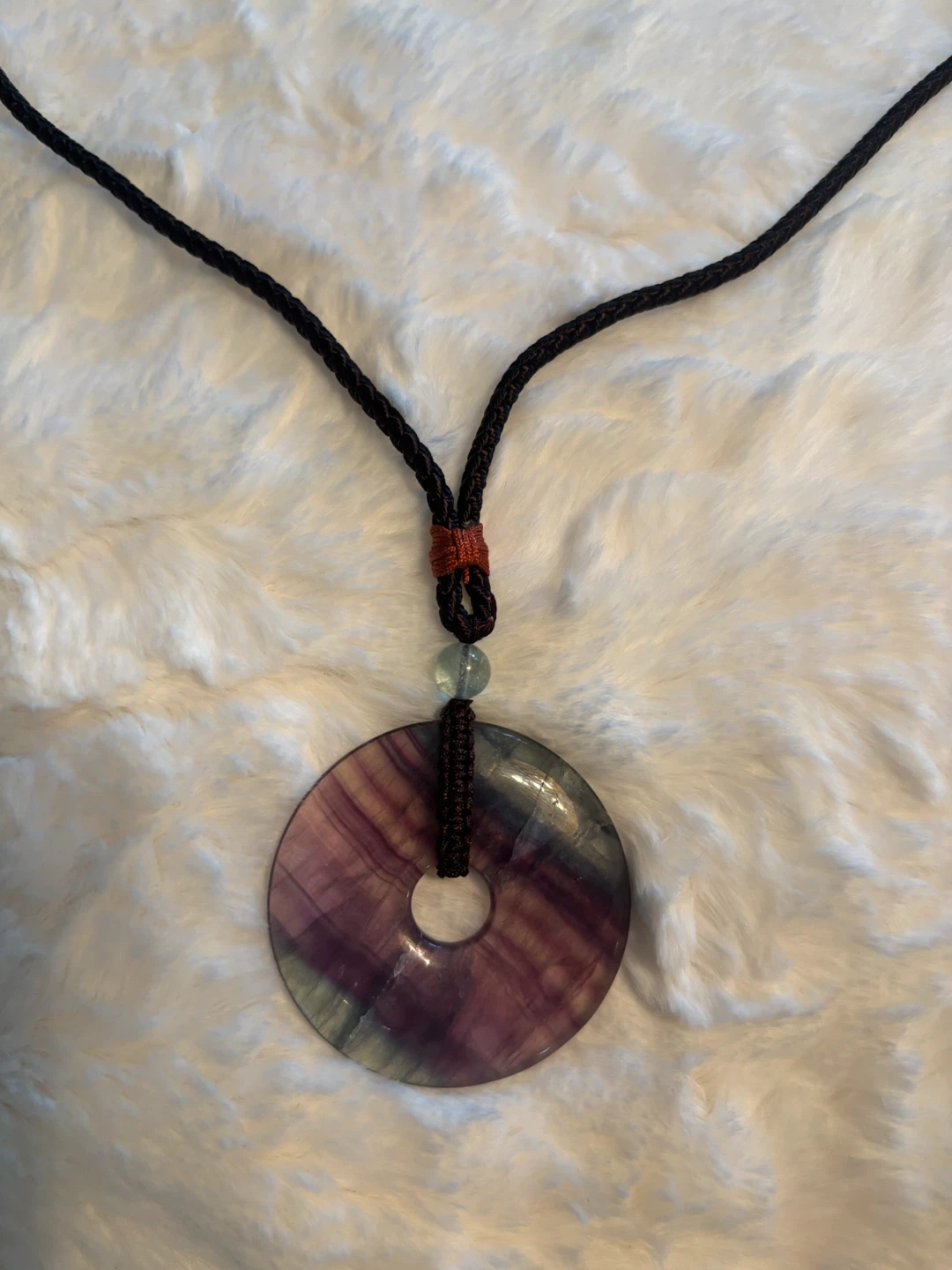 Fluorite Donut Pendant Necklace