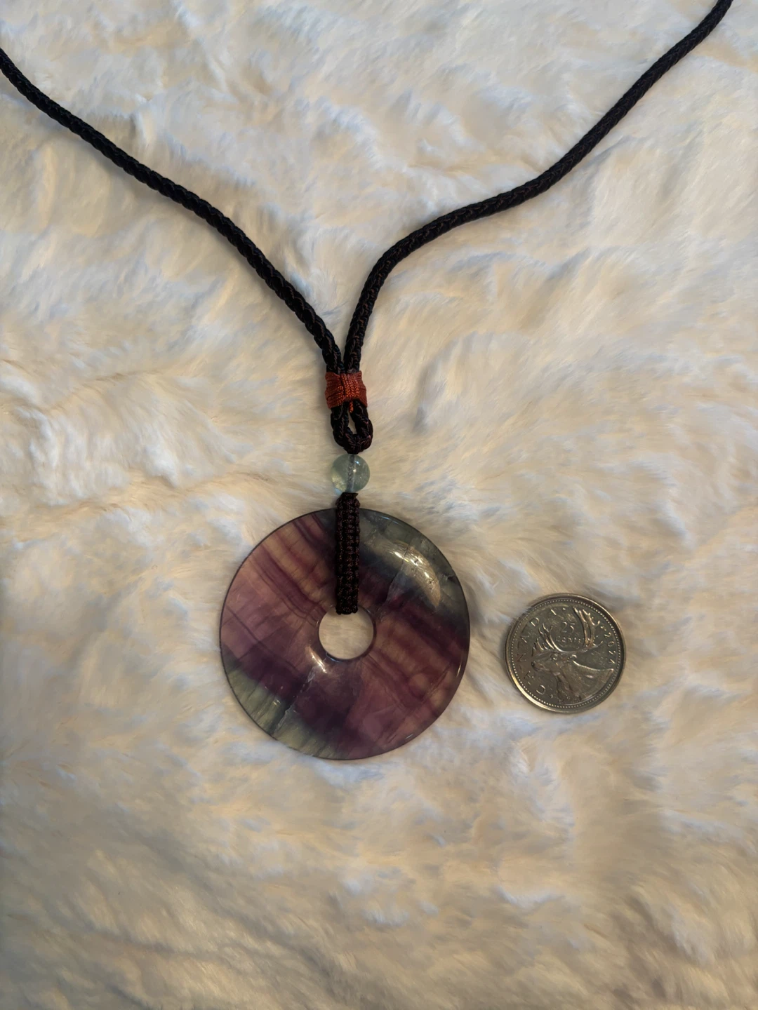 Fluorite Donut Pendant Necklace - photo 2