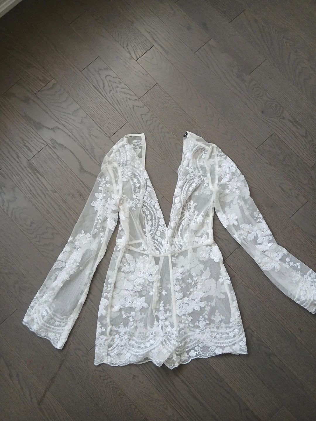Pretty little thing white lace romper