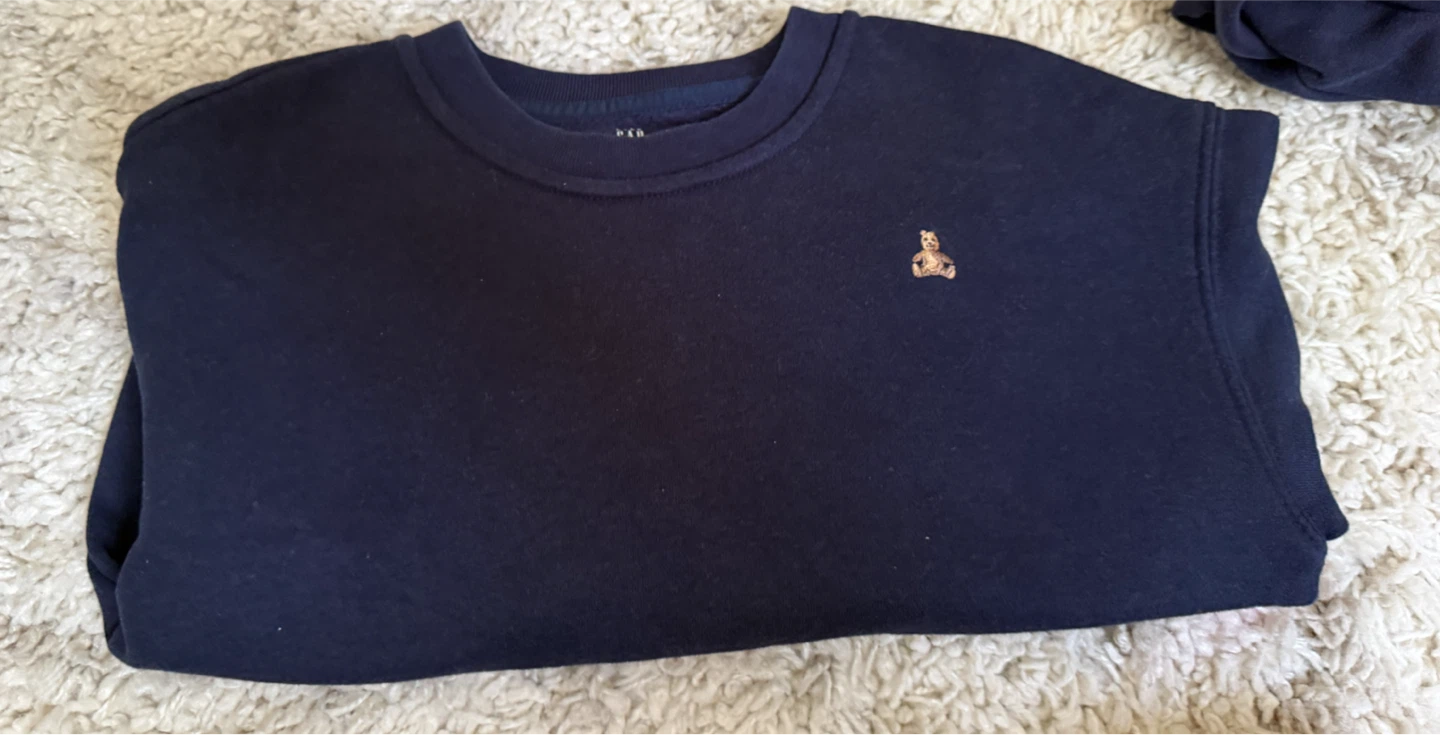Gap Kids Navy Crewneck Sweatshirt with Bear Logo