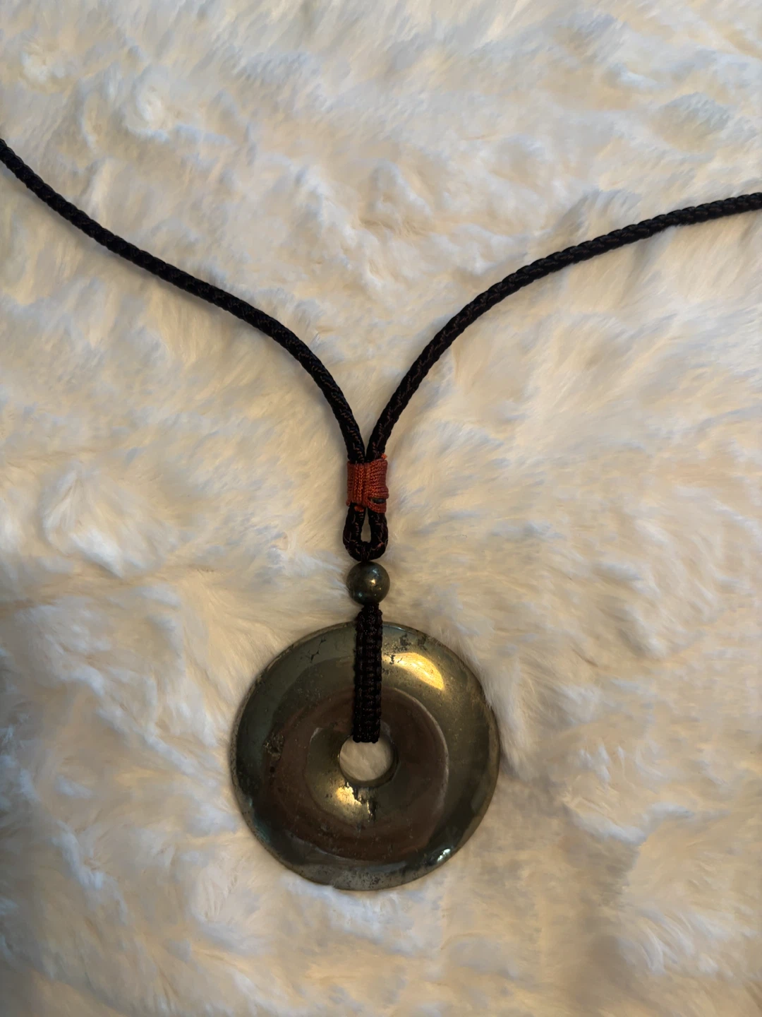 Pyrite Donut Pendant Necklace