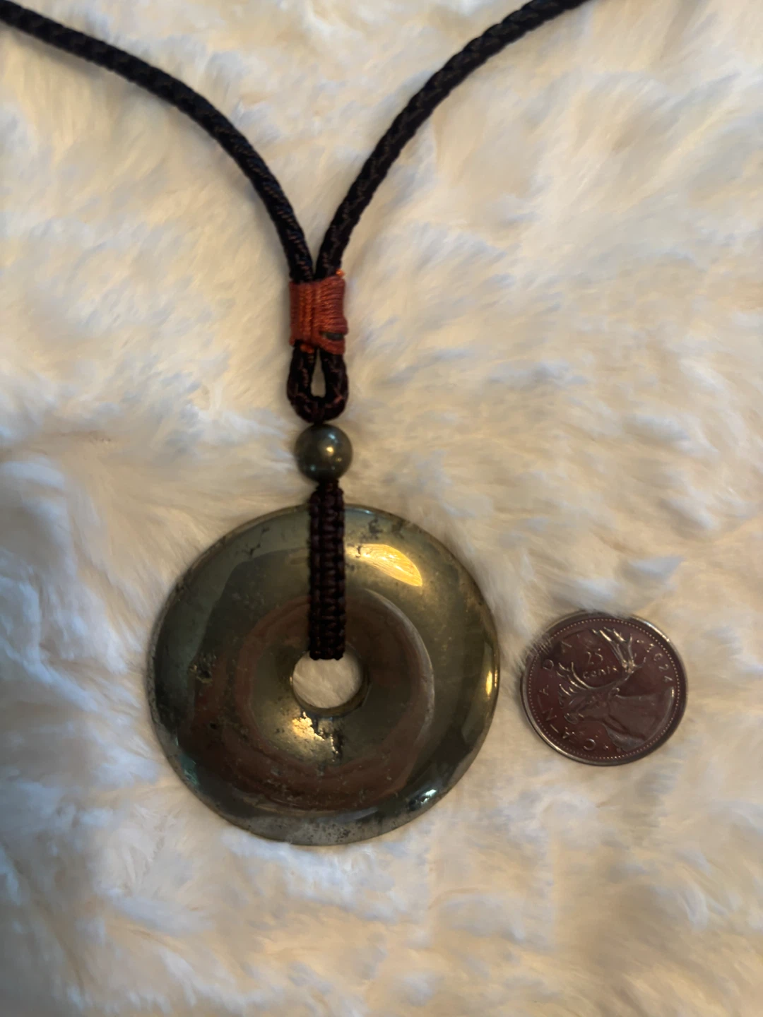 Pyrite Donut Pendant Necklace - photo 2
