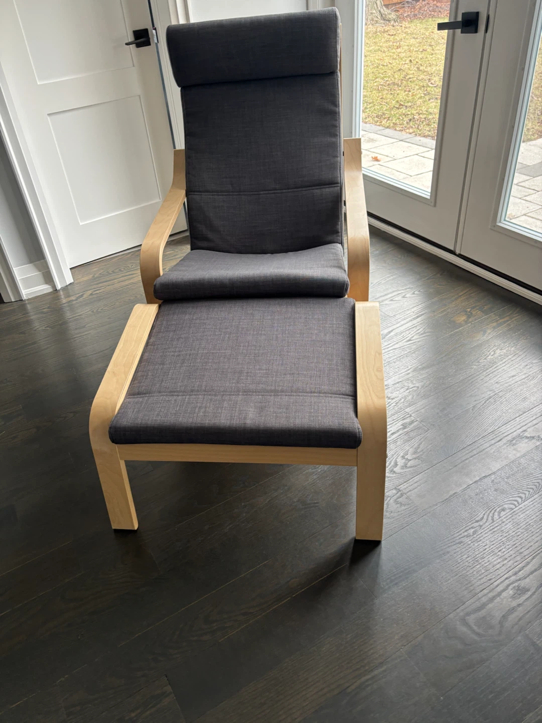 IKEA Poäng Armchair with Ottoman - Grey - photo 2