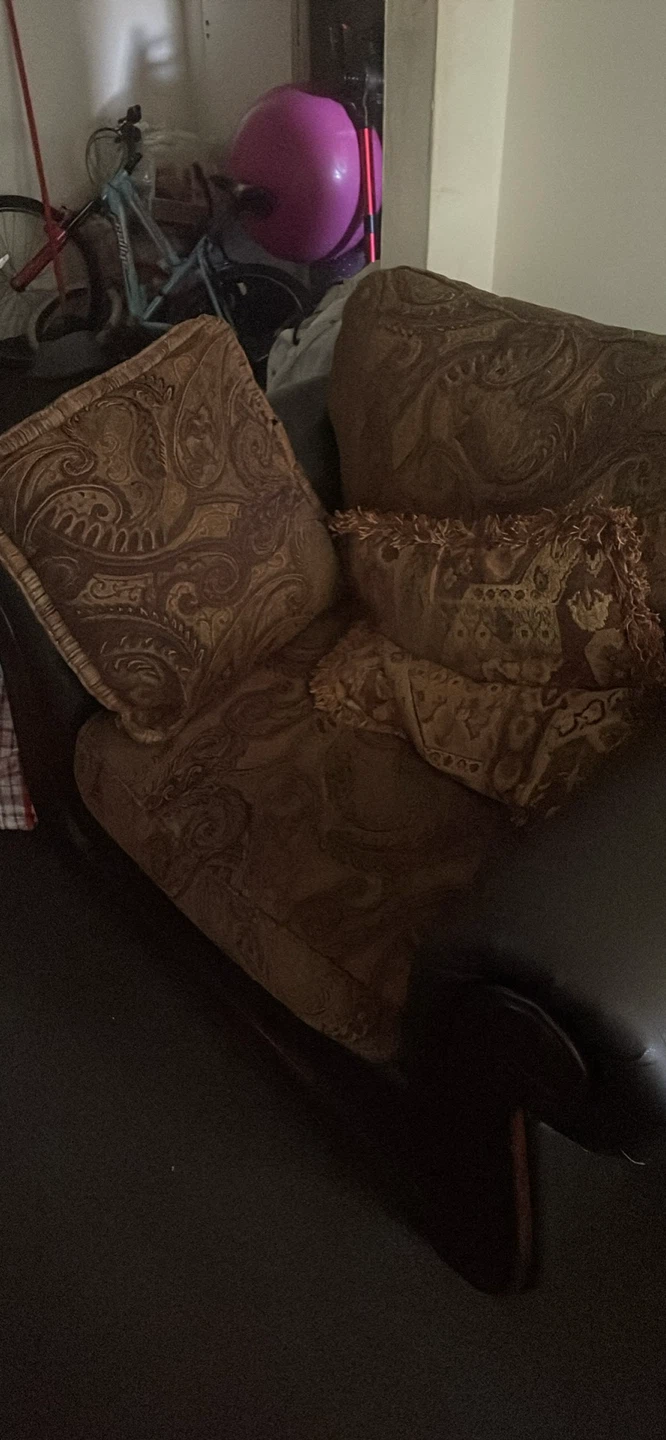 Brown Sofa with Pillows