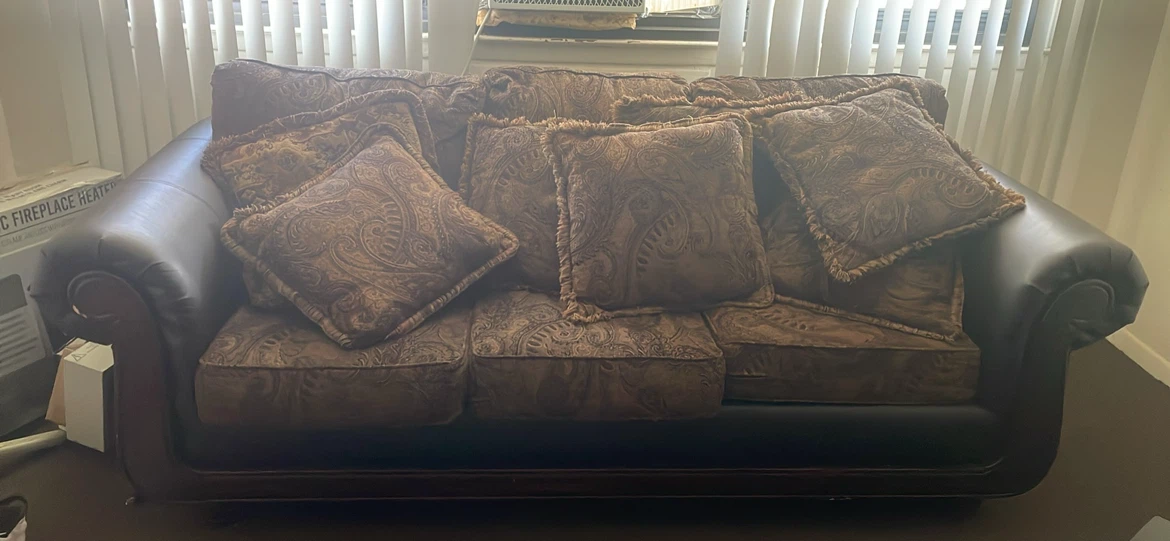 Brown Sofa with Pillows - photo 2