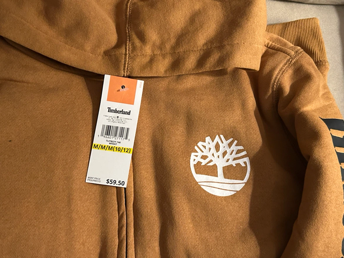 New Timberland Full Zip Hoodie - Youth Size M (10/12)