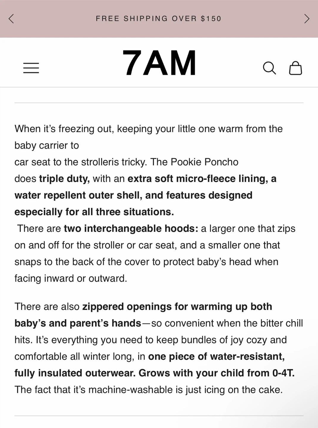 7AM Pookie Poncho - Black - photo 2