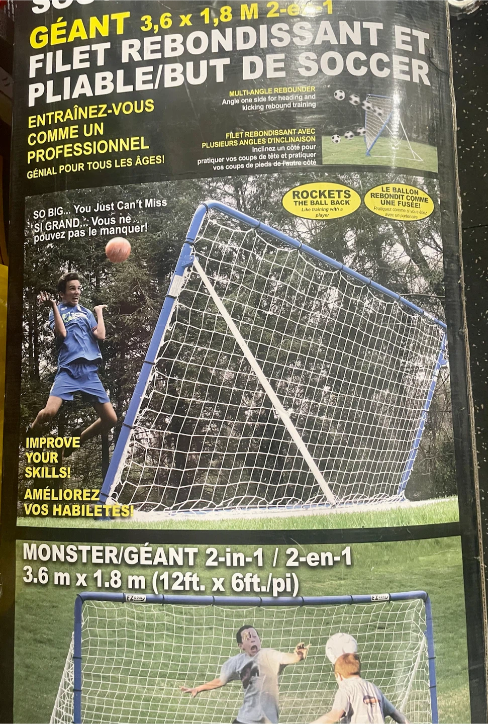 EZ Goal Monster 12’ x 6’ Folding Soccer Goal - photo 4