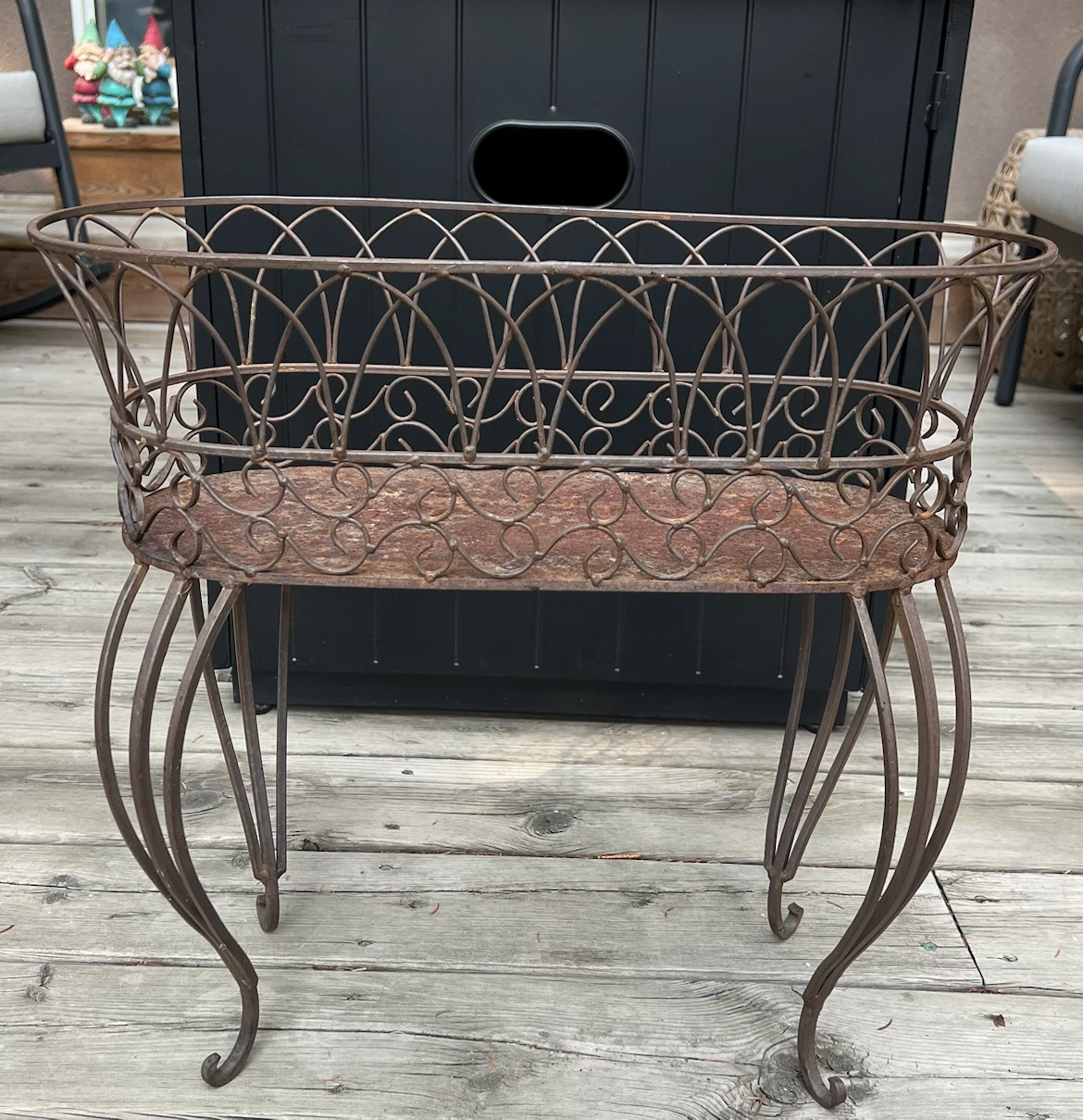 Vintage Wrought Iron Plant Stand/Garden Planter