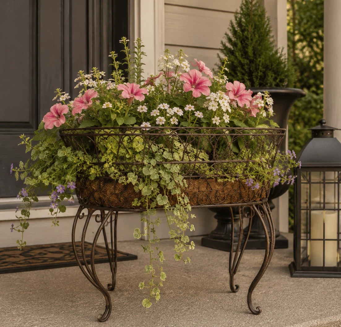 Vintage Wrought Iron Plant Stand/Garden Planter - photo 5