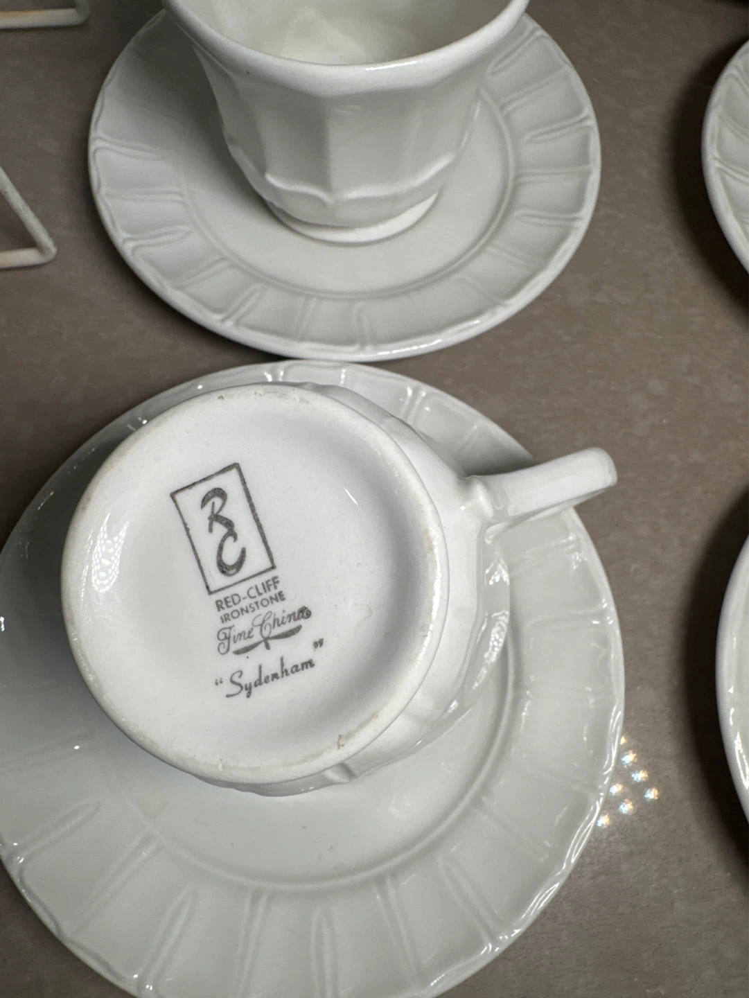 Red Cliff Ironstone Sydenham Fine China Tea Cups and Saucers Set - photo 4