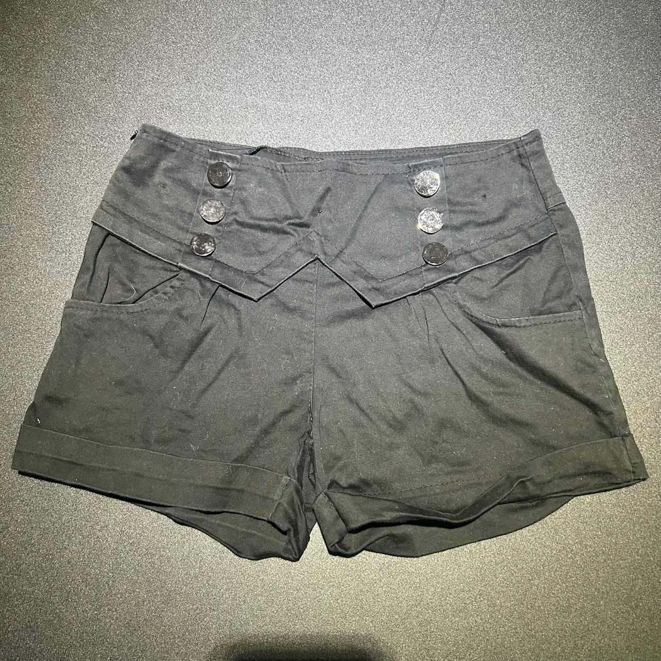 BCKO Black Button-Up Shorts