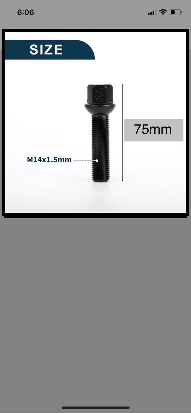 M14x1.5 Ball Seat Wheel Lug Bolts - 10 Pcs - photo 2