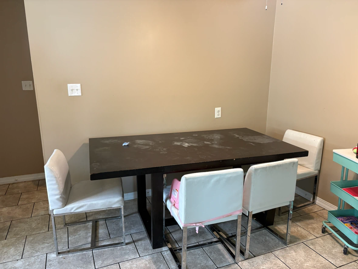 Kitchen table Modern Silver Slat Bench