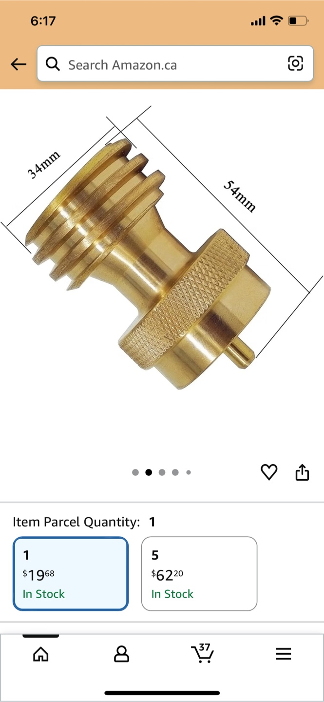 Solid Brass Propane Tank Adapter - photo 2