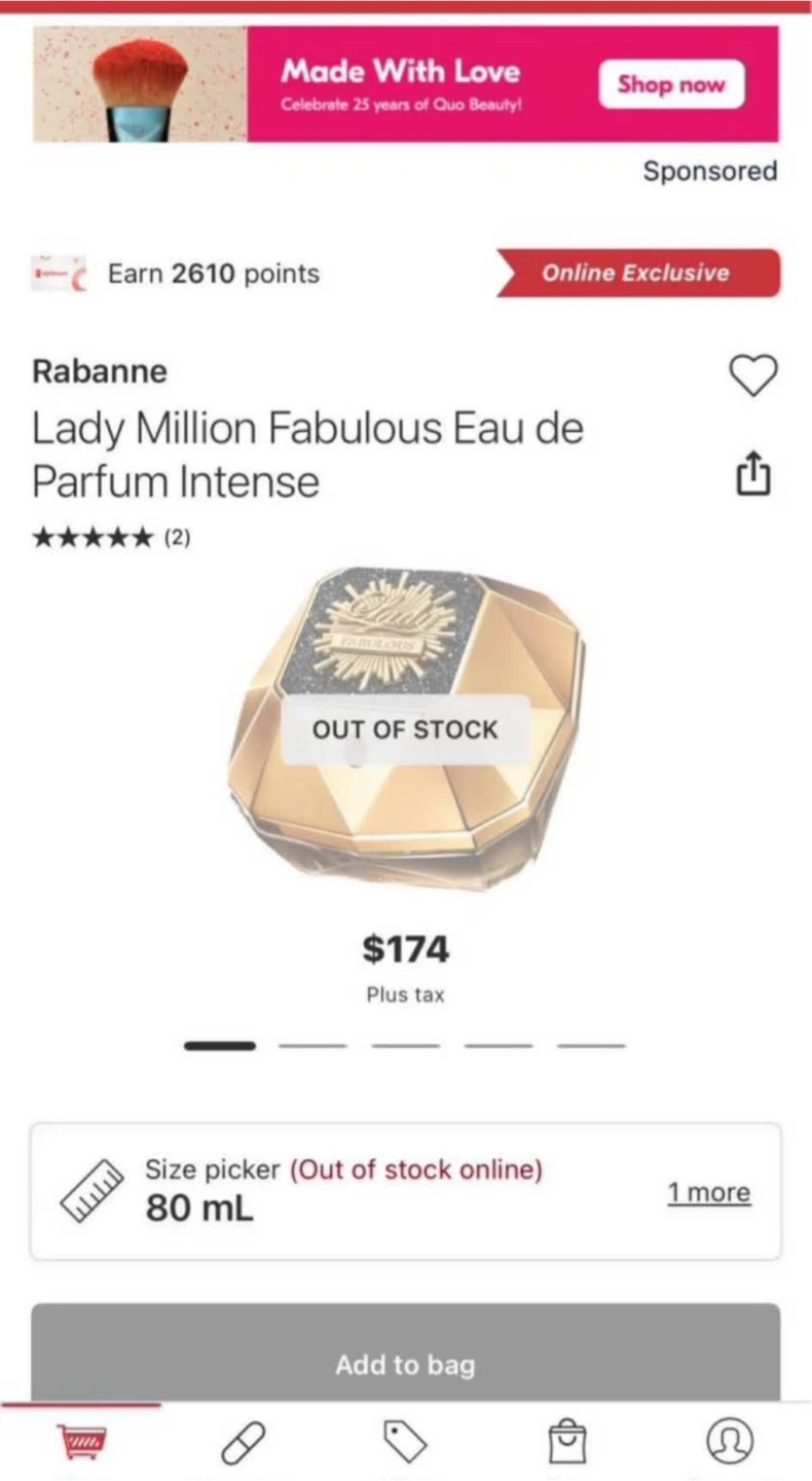 Paco Rabanne Lady Million Fabulous Eau de Parfum Intense 80ml