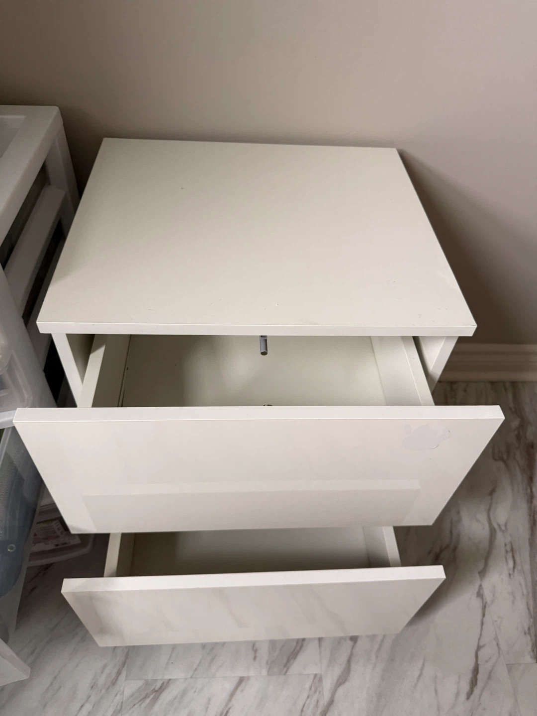 White 2-Drawer Nightstand - photo 2