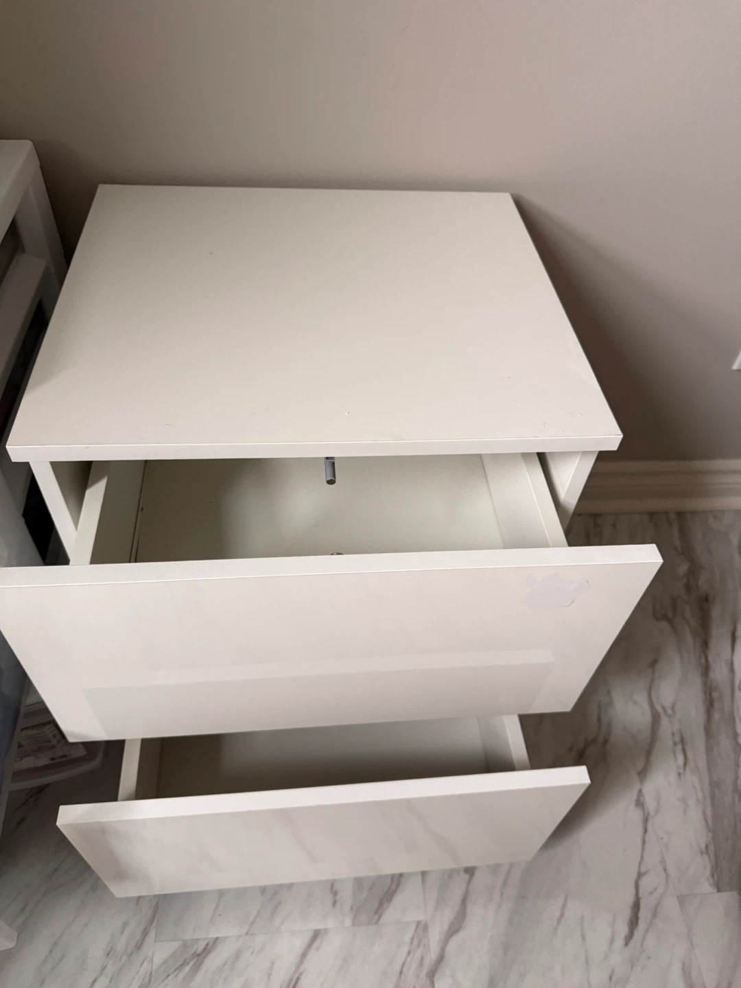 White 2-Drawer Nightstand - photo 3