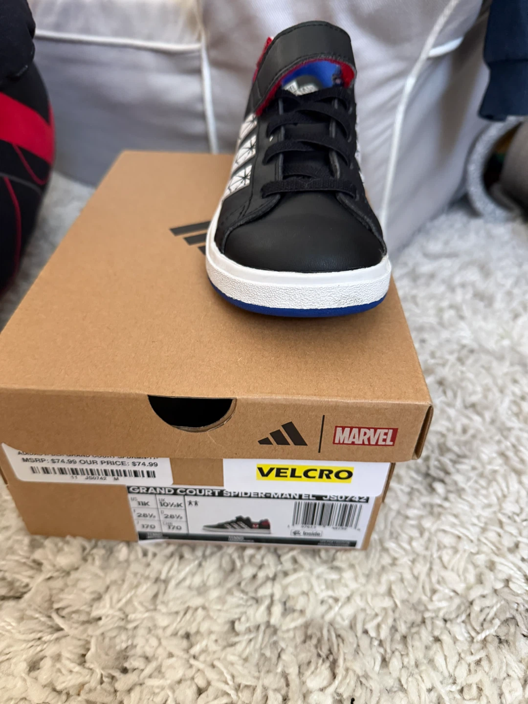 Adidas Grand Court Spider-Man EL Toddler Shoes - photo 3