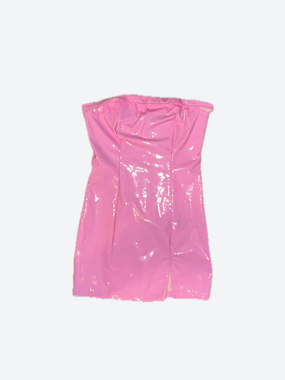 Pink Patent Strapless Mini Dress