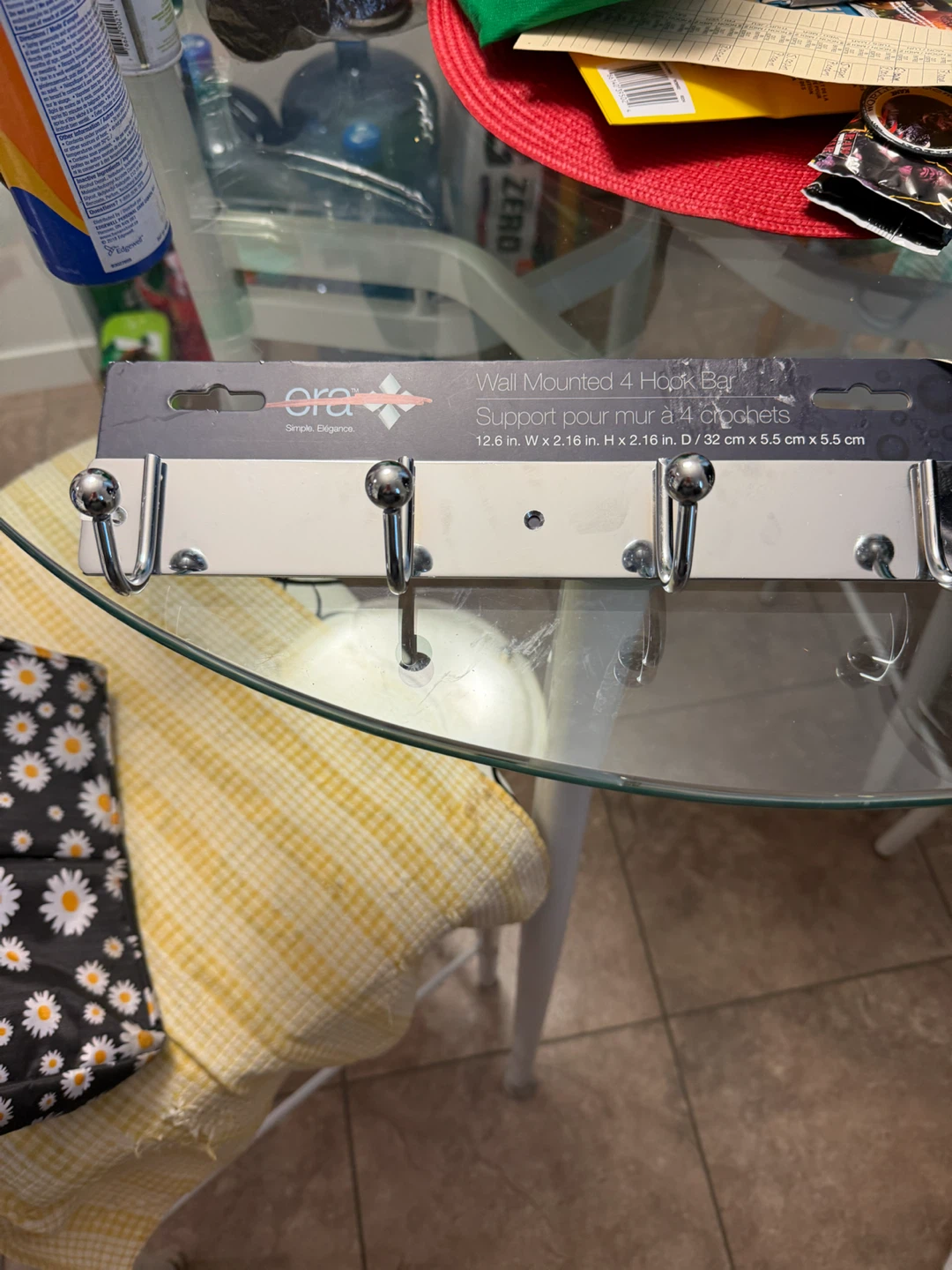 Era Wall Mounted 4 Hook Bar