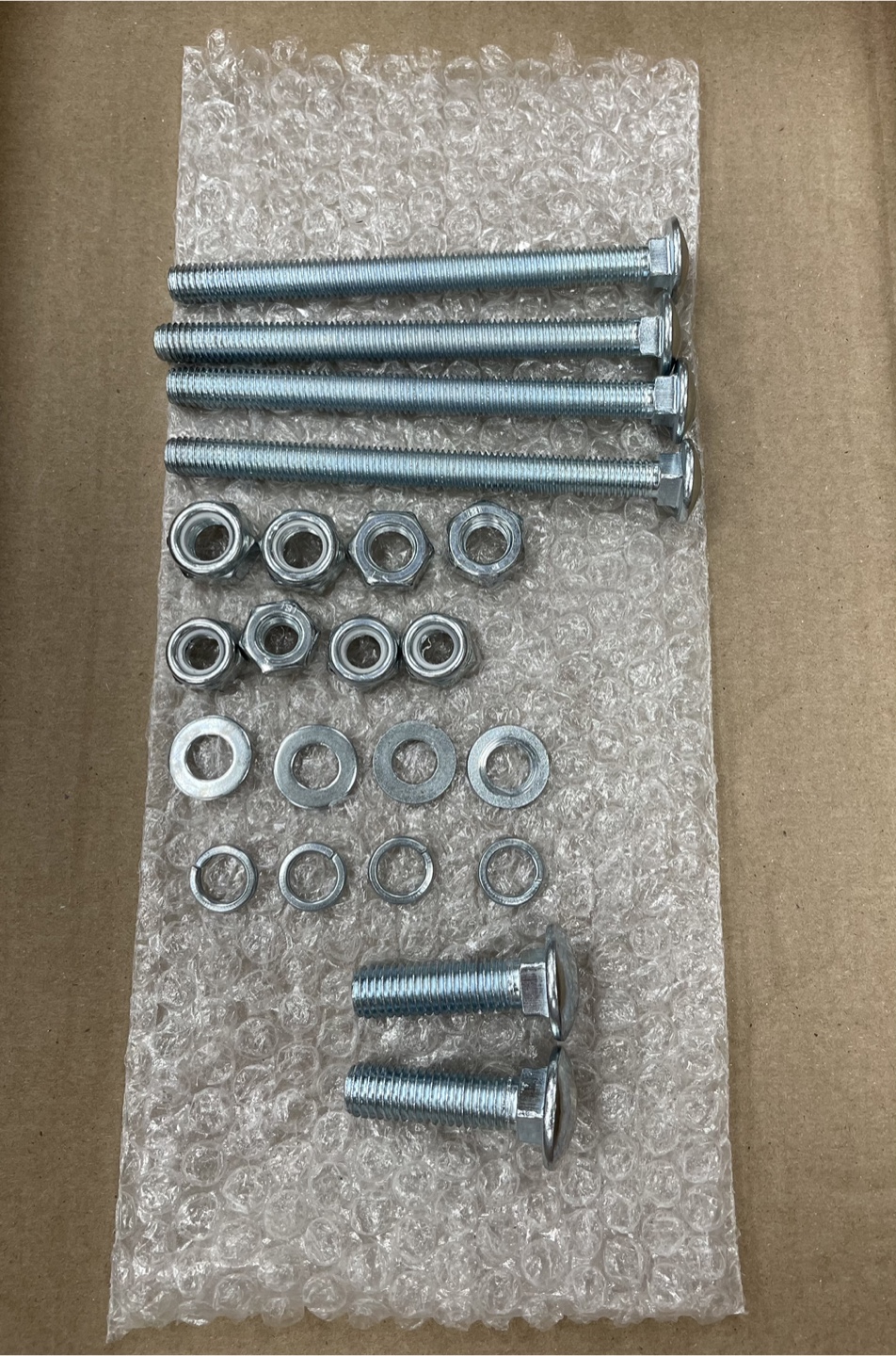 Carriage Bolts with Nuts and Washers