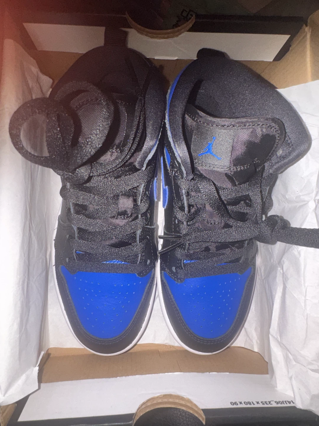 Jordan 1 Mid (PS) Black Hyper Royal-White -2019 Size 1Y - photo 2