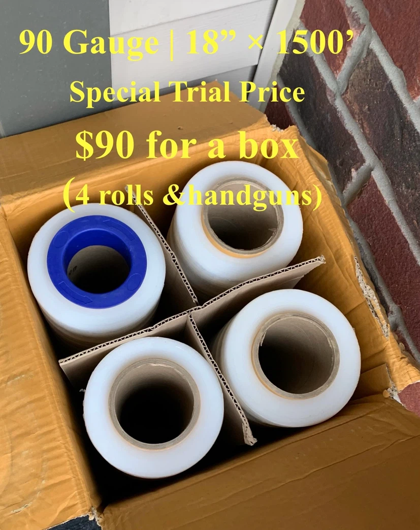 Stretch Wrap Film - 90 Gauge, 18" x 1500'