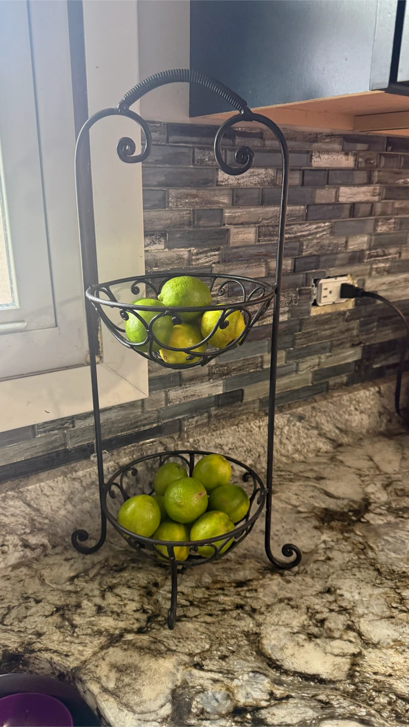 2-Tier Metal Fruit Basket Stand