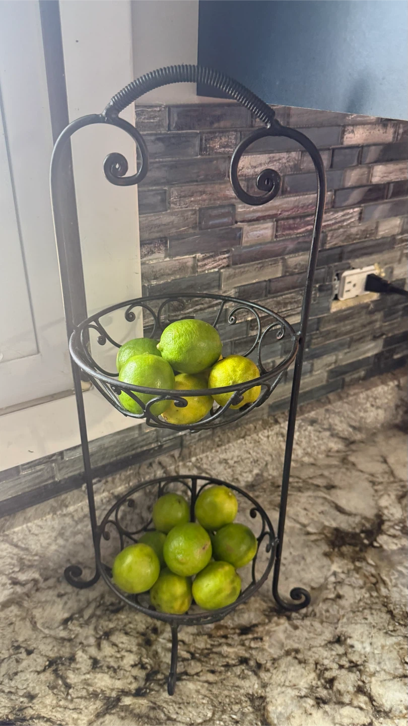 2-Tier Metal Fruit Basket Stand - photo 2